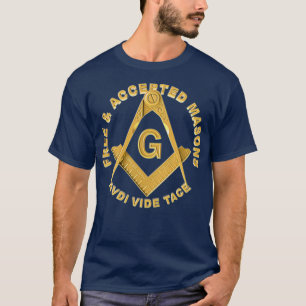 T-shirt Masonic F AM Masons Carré Compass Freemason