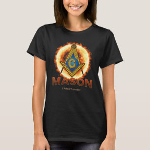 T-shirt Masonic Je Suis Un Voyageur Mason Carré & Compass