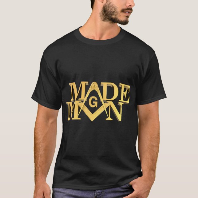 T-shirt Masonic Made Homme Carré Et Compass Freemason Pull (Devant)