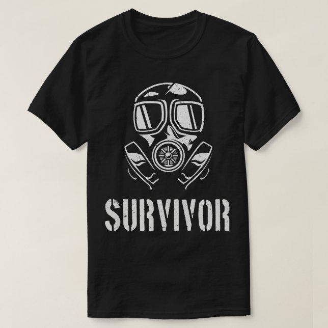 T-shirt Masque à gaz survivant Apocalypse (Design devant)