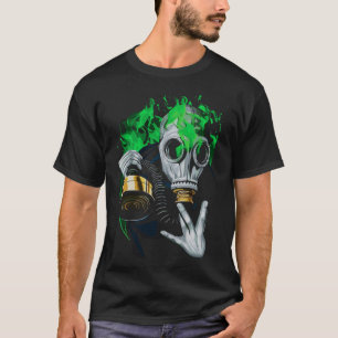 T-shirt Masque à gaz toxique : Flammes néon