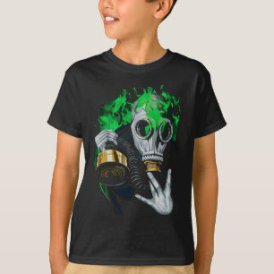 T-shirt Masque à gaz toxique : Flammes néon