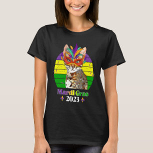 T-shirt Masque de chat de fête Perles Mardi Gras 2023  9