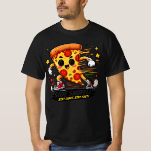 T-shirt Masque de dessin animé drôle de pizza faisant un e