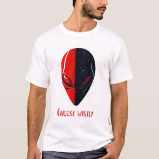 T-shirt Masque de Dualité – Visage Minimaliste Rouge et No