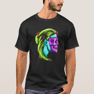 T-shirt Masque De Fille Du Skull Jour Des Morts