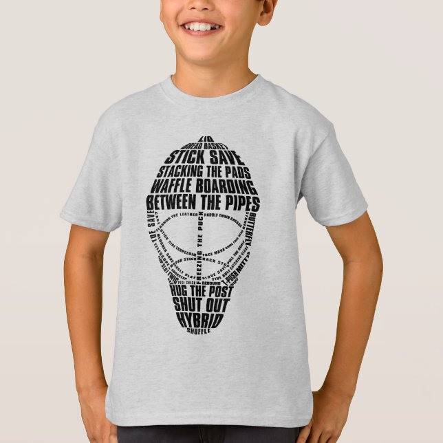 T-shirt Masque de gardien de but de hockey typogra (Devant)