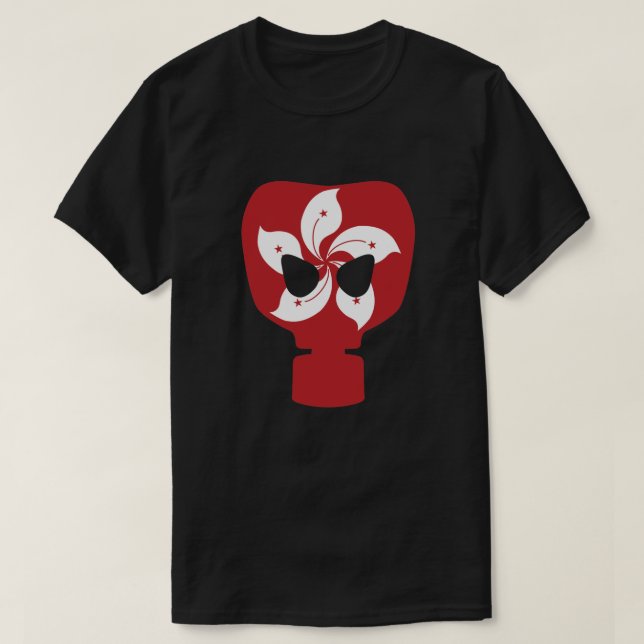 T-shirt Masque de gaz du drapeau de Hong Kong (Design devant)