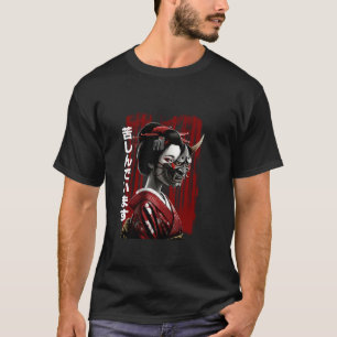 T-shirt Masque de Geisha Hannya Noh Oni Esthétique graphiq