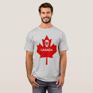 T-shirt Masque De Hockey Sur Feuille D'Érable Au Canada