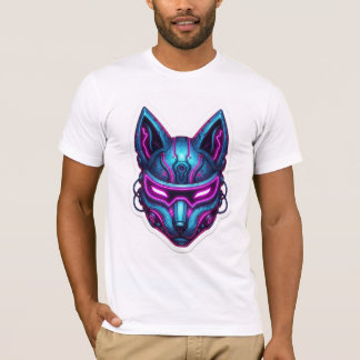 T-shirt Masque de Kitsune Cyberpunk