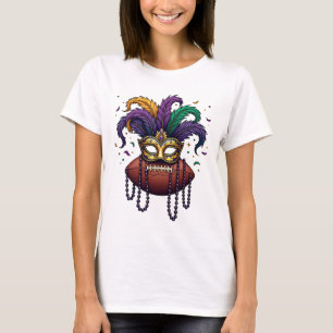 T-shirt Masque de Mardi Gras avec perles pied