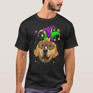 T-shirt Masque de perles de chien Retriever doré Mardi Gra