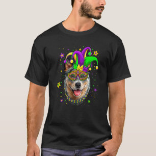 T-shirt Masque de perles drôle de Mardi Gras pour chien de