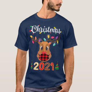 T-shirt Masque de rennes Noël 2021 Pyjama Joyeux Noël Lig