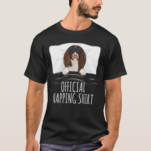 T-shirt Masque de sommeil noir Springer anglais espagnol o (Devant)