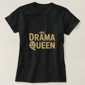 T-shirt Masque de théâtre Reine de Drame en Or