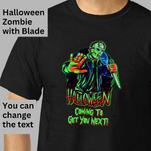 T-shirt Masque de zombie effrayant drôle d'Halloween avec