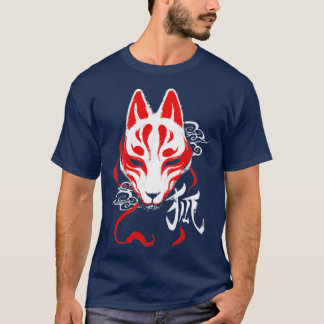 T-shirt Masque d'encre Kanji Kitsune Renard d'esprit japon