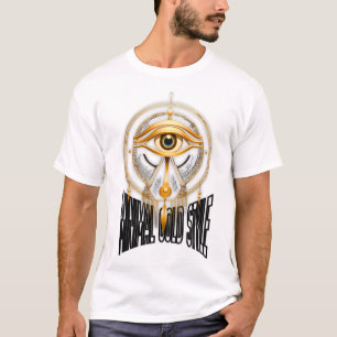 T-Shirt Masque Égyptien en Or Minimaliste – Luxe