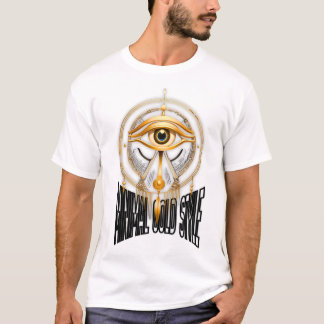 T-Shirt Masque Égyptien en Or Minimaliste – Luxe