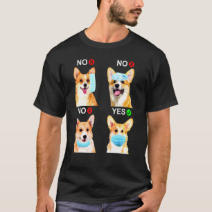T-shirt Masque facial Corgi Wear droite Chien Pour Hommes