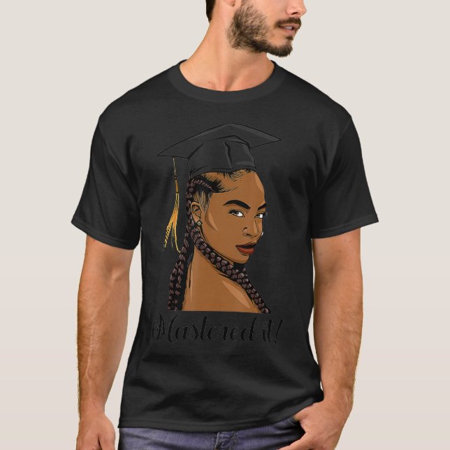 T-shirt Masqué Il Reine Noire avec Masters Degré mignon G (Devant)