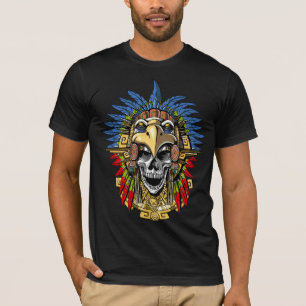 T-shirt Masque indien indigène de guerrier de crâne