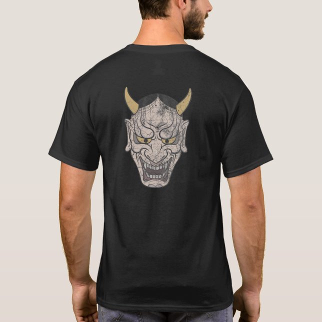 T-shirt Masque japonais Hannya - Style usé (Dos)