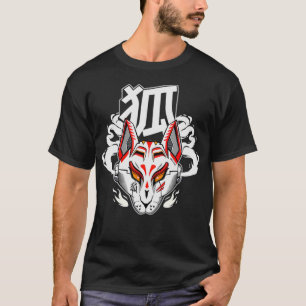 T-shirt Masque kitsune japonaise pour la robe de style cyb