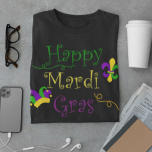T-shirt Masque Mardi Gras Mascarade Purple Vert Or