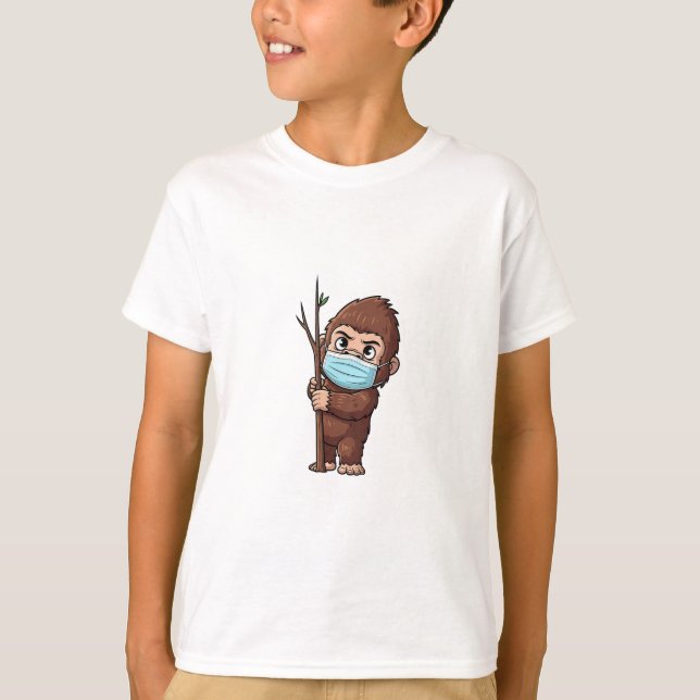 T-shirt Masque pour enfants Timide Sasquatch (Devant)