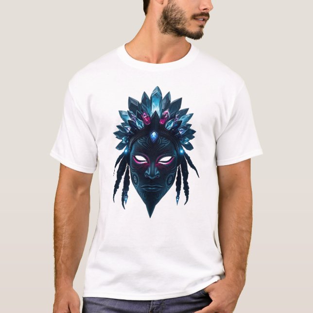 T-shirt Masque tribal cosmique avec couronne astéroïde (Devant)