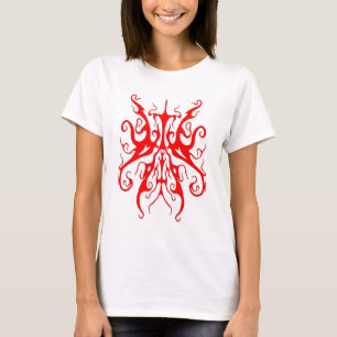 T-shirt Masque Tribal Rouge Élégant Design Abstrait