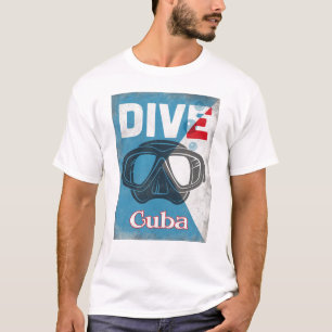 T-shirt Masque vintage de plongée à l'air du Cuba