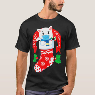 T-shirt Masque Visage Cute Chat Drôle Pajama de Noël Pour