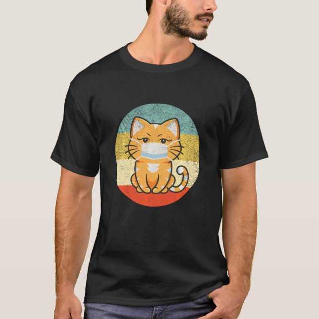 T-shirt Masque Visage de chat mignon (Devant)