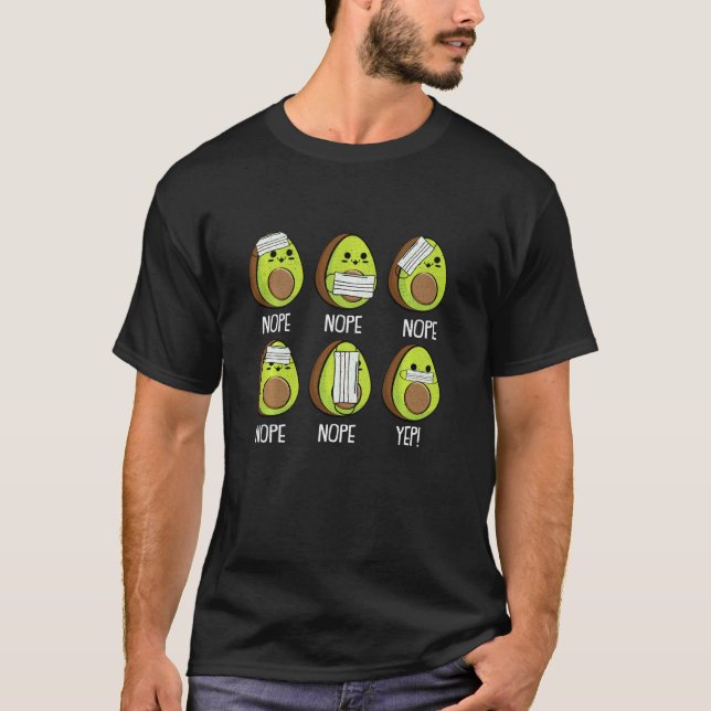 T-shirt Masque Visage Nope Cinco De Mayo Cute Avocado Mexi (Devant)