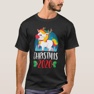 T-shirt Masque Visage Unicorne Drôle Pajama De Noël Pour F