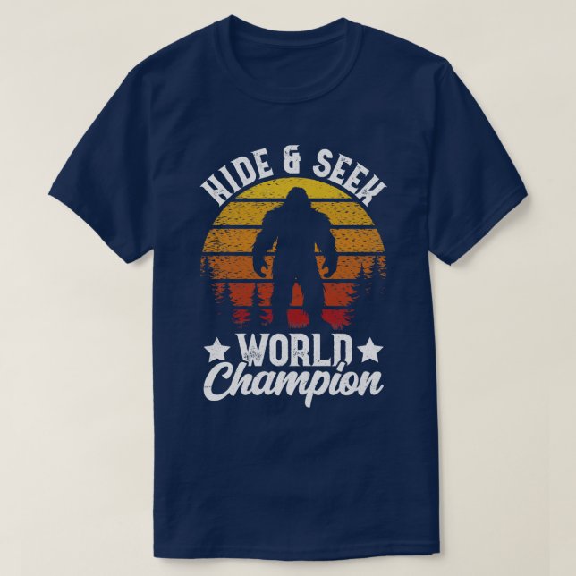 T-shirt Masquer Et Chercher Champion Du Monde Depuis Bigfo (Design devant)