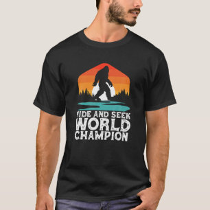 T-shirt Masquer et chercher Champion du Monde Funny Bigfoo