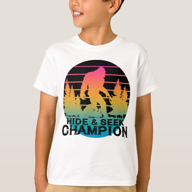 T-shirt Masquer et rechercher le champion Bigfoot Sasquatc (Devant)