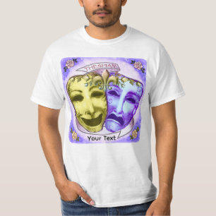 T-shirt Masques d'acteur jaune violet