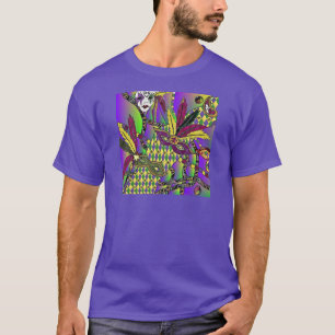 T-shirt Masques de plumes de mardi gras psychédélique