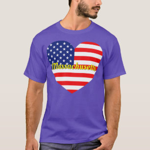 T-shirt Massachusetts American Flag Heart