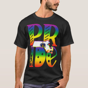 T-shirt Massachusetts Gay pride en lettres de blocs d'art
