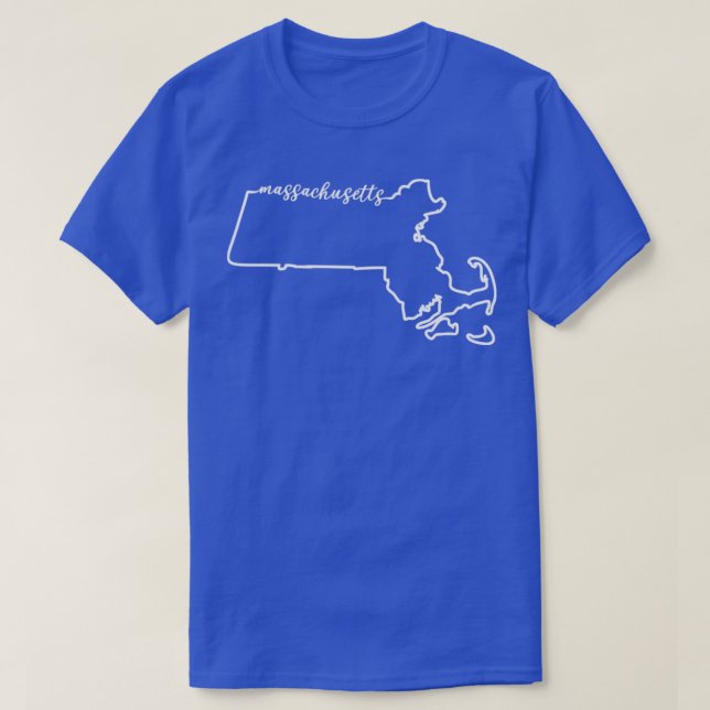 T-shirt Massachusetts Silhouette Cursive Accueil State Pri (Design devant)