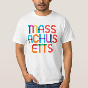 T-shirt Massachusetts Vintage Retro Pop Art 80s Arc en cie