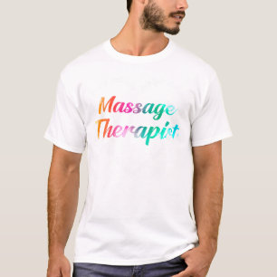 T-shirt Massage Thérapiste Mot du coeur Nuage d'aquarelle