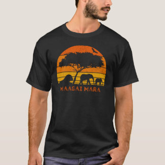 T-shirt Massai Mara Safari Elephant Lion Kenya Safari T-Sh